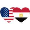 USA Egypt Flag Heart