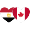 Egypt Canada Flag Heart