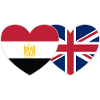 Egypt Great Britain Flag Heart