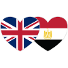 Great Britain Egypt Flag Heart