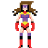 Pixel-Superheldin – Heldenin in lila Maske