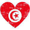 Tunisia Flag Heart