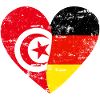 Tunisia Germany Flag Heart