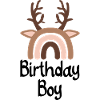 Pastellfarbenes Regenbogen-Hirsch-Emblem