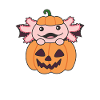 Axolotl Halloween Pumpkin Bat Costume