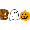 Halloween Boo Leopard Ghost Pumpkin
