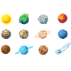 Planètes avec des noms