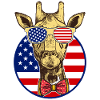 Girafe Drapeau américain Drôle Girafe Drapeau américain