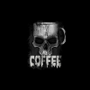 Heavy metal punk coffee skull