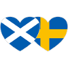 Ecosse Suède Drapeau Large Coeur