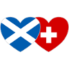 Scotland Switzerland Flag Heart