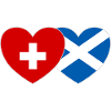 Switzerland Scotland Flag Heart
