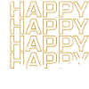 Golden Happy New Year Neon Script