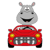 NILPFERD - FLUSSPFERD - HIPPO - AUTO - TIERISCH