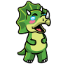 Triceratops Kawaii Dinosaur Laughing Emoticon