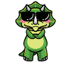 Triceratops Kawaii Dinosaur With Sunglasses