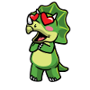 Triceratops Kawaii Dinosaurs in Love