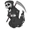 Grim Reaper laughs funny