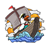 Seagull in the boat
