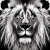 BLACK AND WHITE LION
