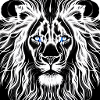 BLACK AND WHITE LION GOD