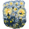 Spooky Evening With Pumpkins Ghosts