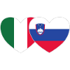 Italy Slovenia Flag Heart
