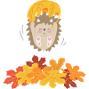 Tender hedgehog with leaf