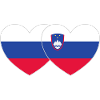 Russie Slovénie Drapeau Cœur