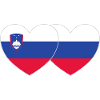 Slovénie Russie Drapeau Coeur