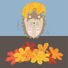 Tender hedgehog with leaf