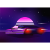 Synthwave Auto Retro Design 80s