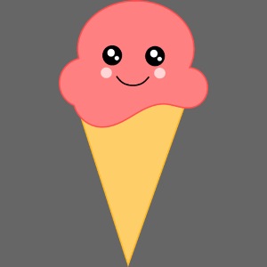 Kawaii T-shirt rosa Eis Eiscreme Erdbeereis