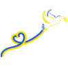 Dove Ribbon Blue Yellow Peace