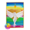 Regenbogen-Engel der Liebe mit Rainbow Blume