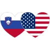 Slovenia USA Flag Heart