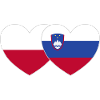 Poland Slovenia Flag Heart