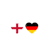 England Germany Heartbeat Flag
