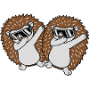 2 dabbing hedgehog friends