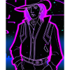 Goth Synthwave Outrun Goth Cowboy