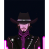 Goth Synthwave Outrun Goth Cowboy