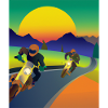 Vaporwave Aesthetic Sunset Mountains