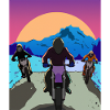 Vaporwave Aesthetic Sunset Mountains