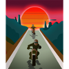 Vaporwave Esthétique Sunset Mountains