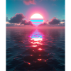 Vaporwave Aesthetic Sunset Sea