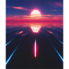 Vaporwave Aesthetic Sunset Sea