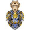 Chevalier Singe avec Armure Croisé