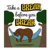 Illustration bear in hammock