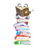 Panda books with coffee