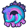 Love and Skate, Tropical Roller Skates Pastels